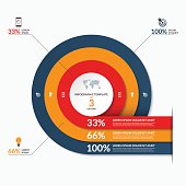 Circle infographic template. Vector banner with 3 options
