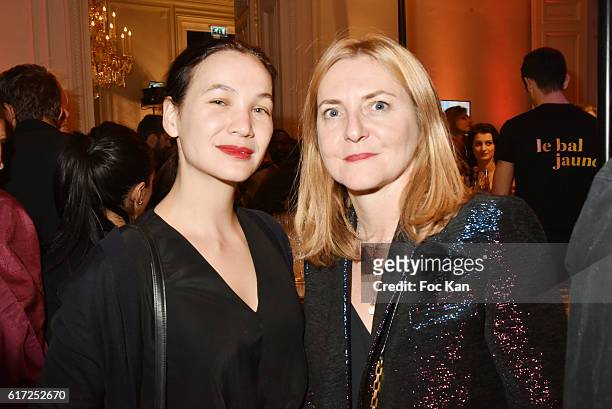 Designer Christine Phung and Severine Redon attend 'Le Bal Jaune 2016' : Dinner Party At Hotel Salomon de Rothschild As part of FIAC 2016 -...