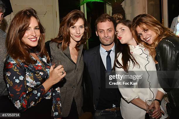 Guest, Doria Tillier, Augustin Trapenard from Le Cercle Canal Plus TV a guest and Priscilla de la Forcade attend 'Le Bal Jaune 2016' : Dinner Party...