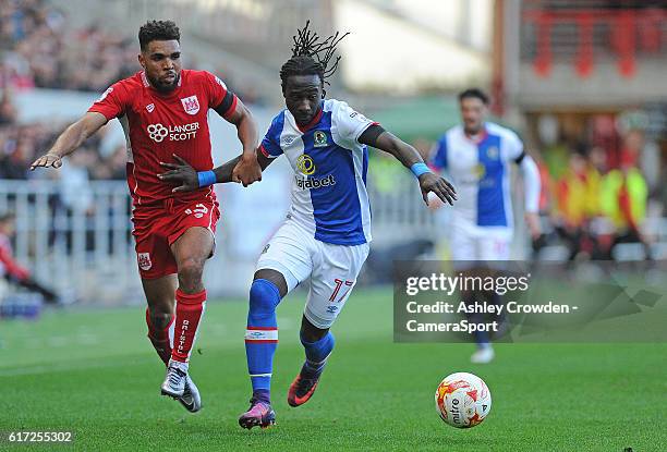 Bristol City's Scott Golbourne vies for possession with Blackburn Rovers' Marvin Emnes during the Sky Bet Championship match between Bristol City and...