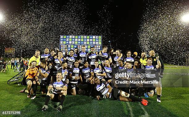 Perth Spirit pose for a team photo after victory in the 2016 NRC Grand Final match between the NSW Country Eagles and Perth Spirit at Scully Park on...