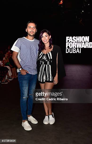 Tala Samman attends the Lama Jouni show during Fashion Forward Spring/Summer 2017 held at the Dubai Design District on October 22, 2016 in Dubai,...