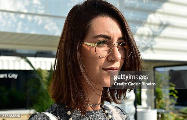 Guest attends Fashion Forward Spring/Summer 2017 at the Dubai Design District on October 22, 2016 in Dubai, United Arab Emirates.