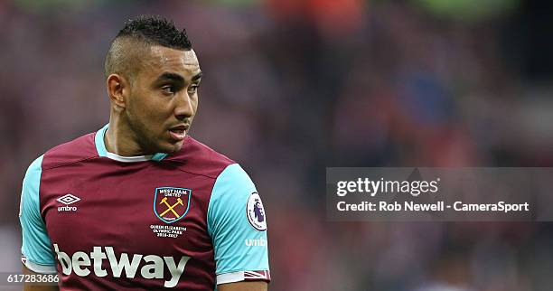 West Ham United's Dimitri Payet during the Premier League match between West Ham United and Sunderland at Olympic Stadium on October 22, 2016 in...