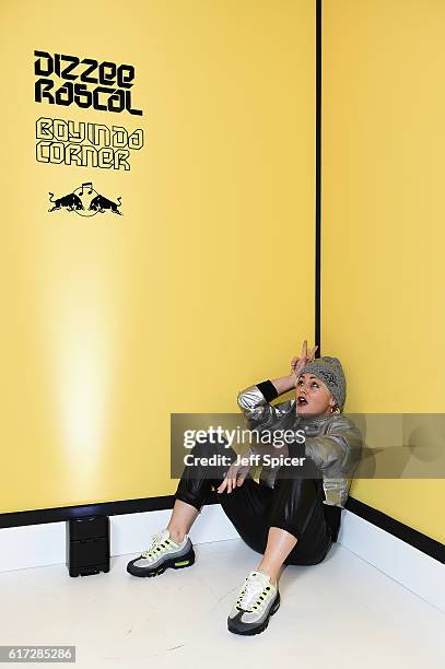Jaime Winstone attends Dizzee Rascal: Boy In Da Corner Live at Copper Box Arena as part of the Red Bull Music Academy UK Tour on October 22, 2016 in...