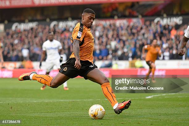 Ivan Caravleiro of Wolverhampton Wanderers in action during the Sky Bet Championship game between Wolverhampton Wanderers and Leeds United at...