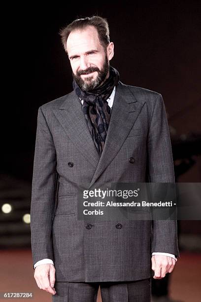 Ralph Fiennes walks a red carpet for 'The English Patient - Il Paziente Inglese' during the 11th Rome Film Festival on October 22, 2016 in Rome,...