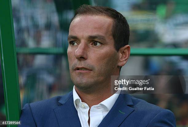 Tondela's coach Petit before the start of the Primeira Liga match between Sporting CP and CD Tondela at Estadio Jose Alvalade on October 22, 2016 in...