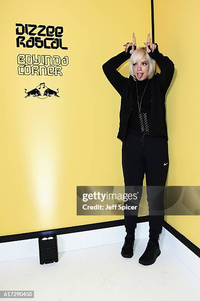 Lily Allen attends Dizzee Rascal: Boy In Da Corner Live at Copper Box Arena as part of the Red Bull Music Academy UK Tour on October 22, 2016 in...