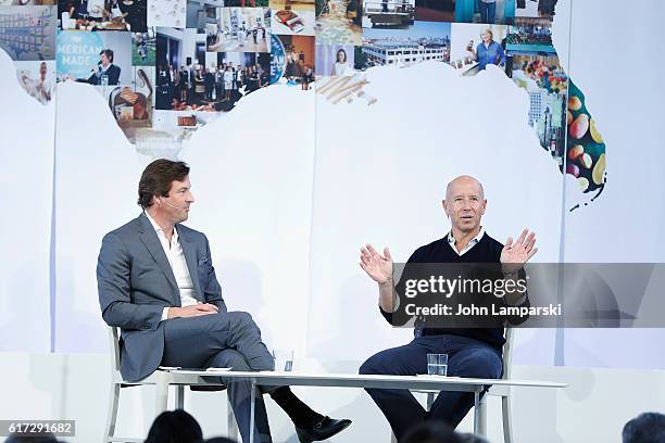 Bill Sweedler of Tengram Capital Partners and Chairman and CEO of Starwood Capital Group Barry Sternlicht speak during the Martha Stewart American...