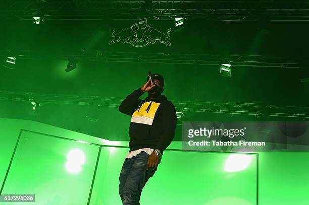 Dizzee Rascal performs his debut album Boy In Da Corner Live as part of the Red Bull Music Academy UK Tour at Copper Box Arena on October 22, 2016 in...