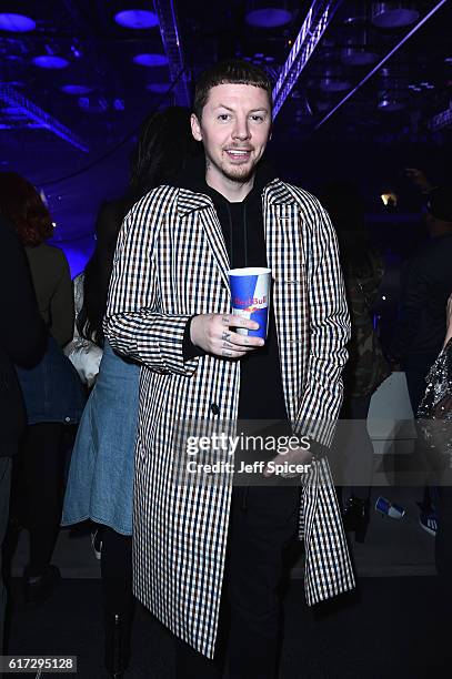 Professor Green attends Dizzee Rascal: Boy In Da Corner Live at Copper Box Arena as part of the Red Bull Music Academy UK Tour on October 22, 2016 in...