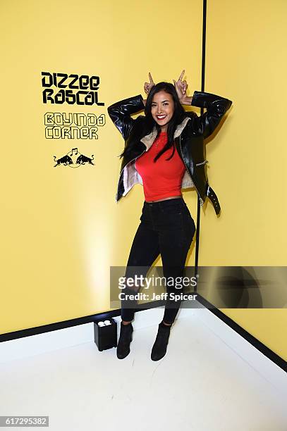 Maya Jama attends Dizzee Rascal: Boy In Da Corner Live at Copper Box Arena as part of the Red Bull Music Academy UK Tour on October 22, 2016 in...
