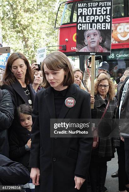 Hundreds of people gathered outside Downing street in London on 22 October 2016 to protest against the ongoing war in Syria and the thousands of...