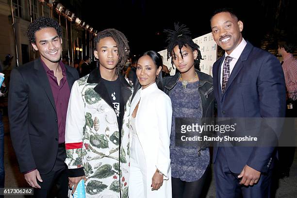 Actors Trey Smith and Jaden Smith and Jada Pinkett Smith, singer Willow Smith and actor Will Smith attend the Environmental Media Association 26th...