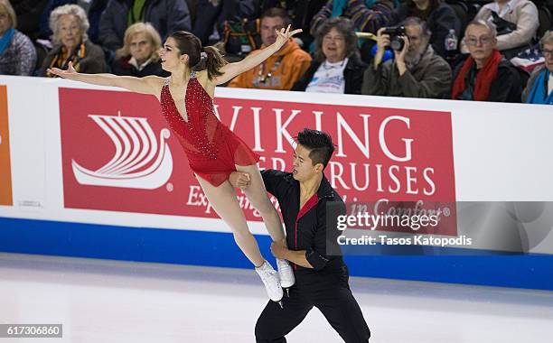 Marissa Castelli and Mervin Tran of USA compete in the pairs free skating at 2016 Progressive Skate America at Sears Centre Arena on October 22, 2016...