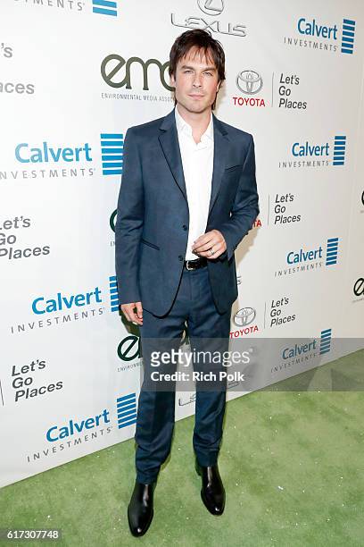 Actor Ian Somerhalder attends the Environmental Media Association 26th Annual EMA Awards Presented By Toyota, Lexus And Calvert at Warner Bros....