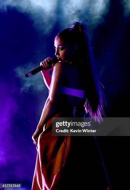 Ariana Grande performs onstage during CBS RADIO's fourth annual We Can Survive concert at the Hollywood Bowl on October 22, 2016 in Hollywood,...