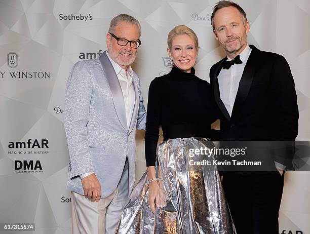 Howard Rachofsky, Cindy Rachofsky, and John Benjamin Hickey attend TWO x TWO For AIDS and Art 2016 on October 22, 2016 in Dallas, Texas.