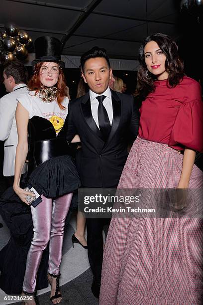 Taylor Tomasi Hill, Prabal Gurung, and a guest attend TWO x TWO For AIDS and Art 2016 on October 22, 2016 in Dallas, Texas.