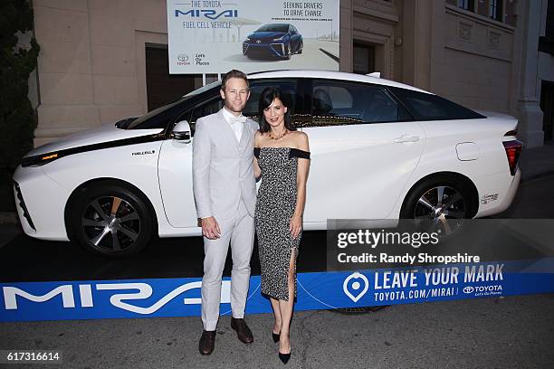 Aaron Endress-Fox and actress Perrey Reeves attends the Environmental Media Association 26th Annual EMA Awards Presented By Toyota, Lexus And Calvert...