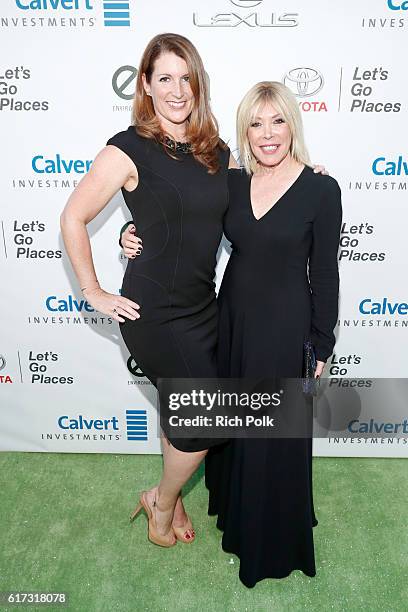 President Debbie Levin and guest attend the Environmental Media Association 26th Annual EMA Awards Presented By Toyota, Lexus And Calvert at Warner...