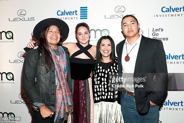 Honoree Shailene Woodley, activist Joanelle Romero and guests attend the Environmental Media Association 26th Annual EMA Awards Presented By Toyota,...