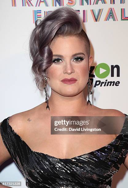 Personality Kelly Osbourne attends the TransNation Festival's 15th Annual Queen USA Transgender Beauty Pageant at The Theatre at Ace Hotel on October...