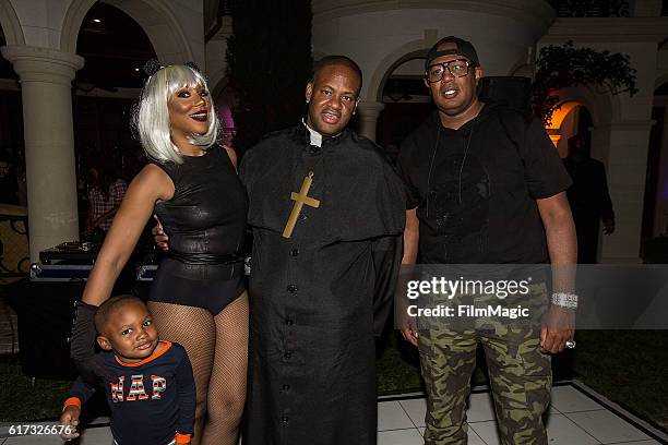 Tamar Braxton, Vincent Herbert, and Master P attend Mariah Carey's Halloween Party on October 22, 2016 in Los Angeles, California.