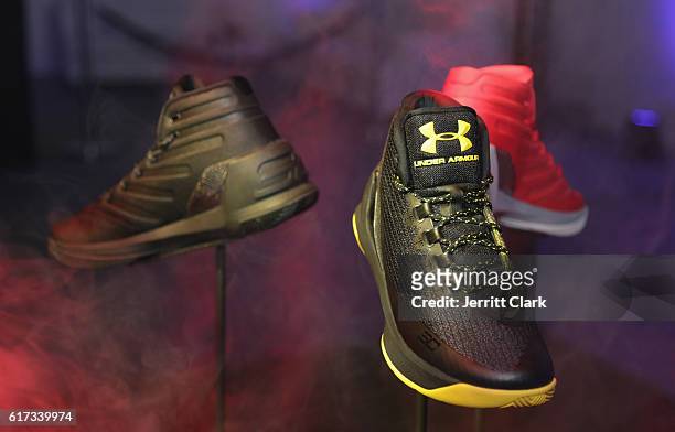 View of The Under Armour Curry 3 during the Under Armour Curry 3 Launch at Skylight Powerhouse on October 22, 2016 in the Bay Area, California.