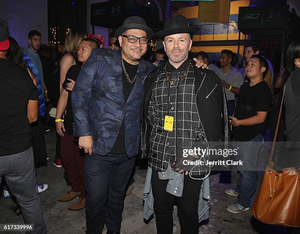 Joseph Solis and Legendary Damon attend the Under Armour Curry 3 Launch at Skylight Powerhouse on October 22, 2016 in the Bay Area, California.