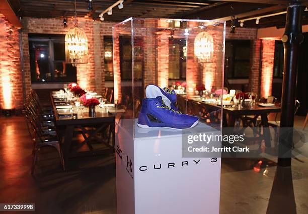 View of The Under Armour Curry 3 during the Under Armour Curry 3 Launch at Skylight Powerhouse on October 22, 2016 in the Bay Area, California.