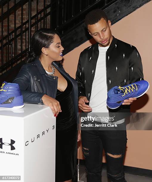 Ayesha Curry and Stephen Curry attend the Under Armour Curry 3 Launch at Skylight Powerhouse on October 22, 2016 in the Bay Area, California.