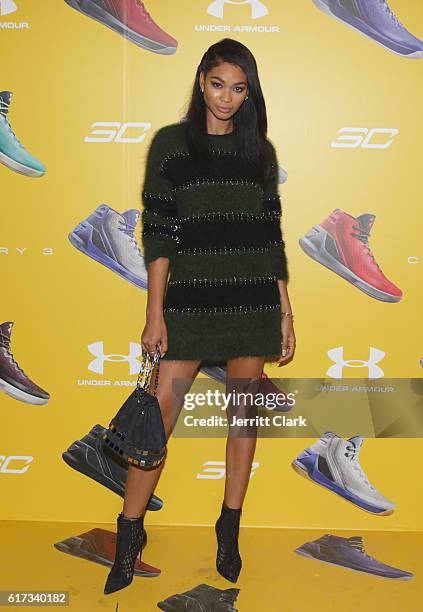 Chanel Iman attends the Under Armour Curry 3 Launch at Skylight Powerhouse on October 22, 2016 in the Bay Area, California.