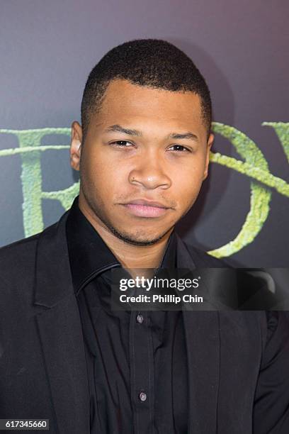 Actor Franz Drameh arrives on the green carpet for the celebration of the 100th Episode of CW's "Arrow" at the Fairmont Pacific Rim Hotel on Oct 22,...