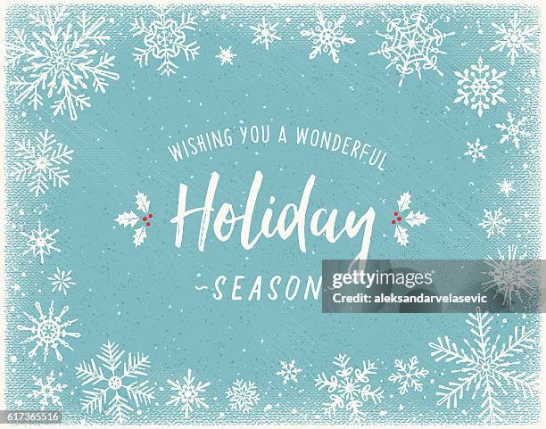 holiday background with snowflake frame - snow flakes stock illustrations