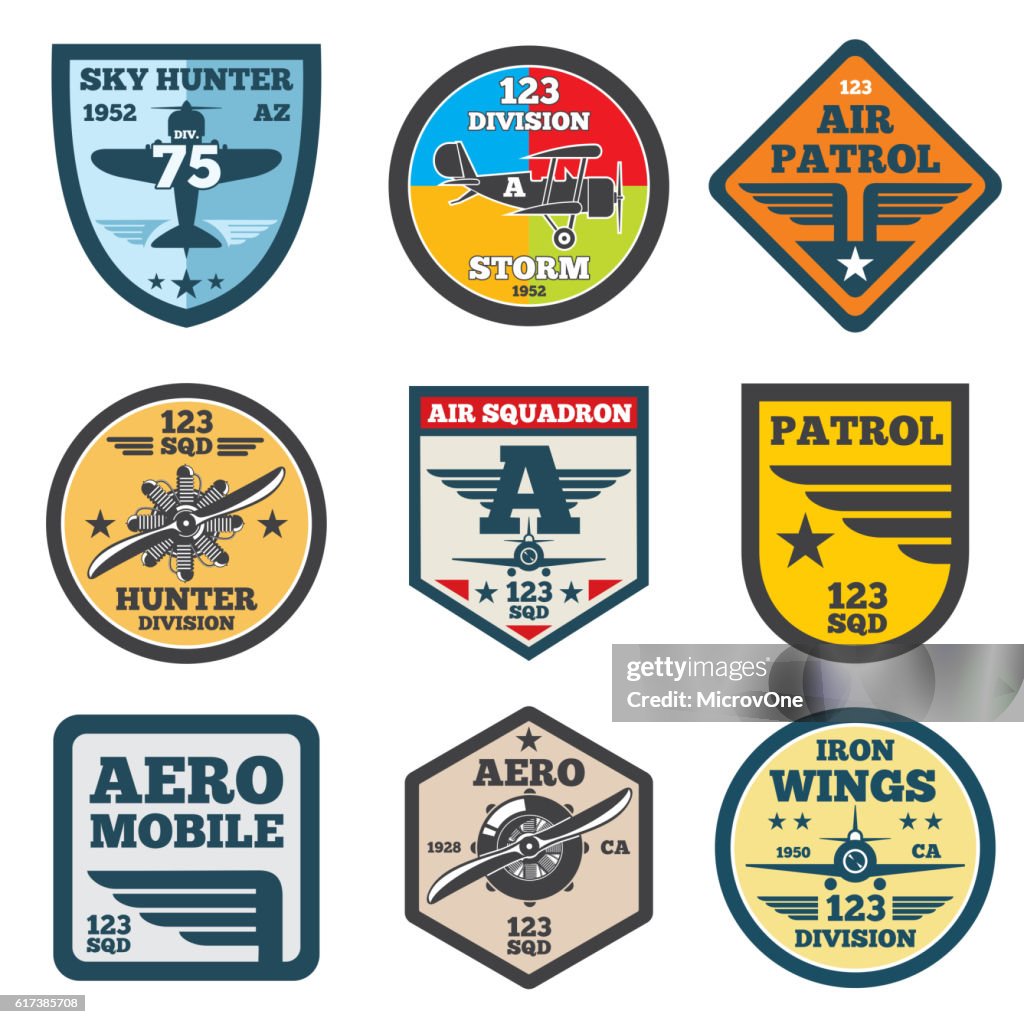 Army Jet Aviation Air Force Vector Labels Patch Badges Emblems High-Res ...