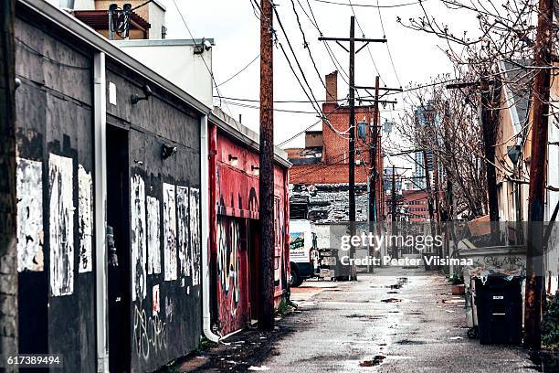 arts district on santa fe. denver, colorado. - denver street stock pictures, royalty-free photos & images