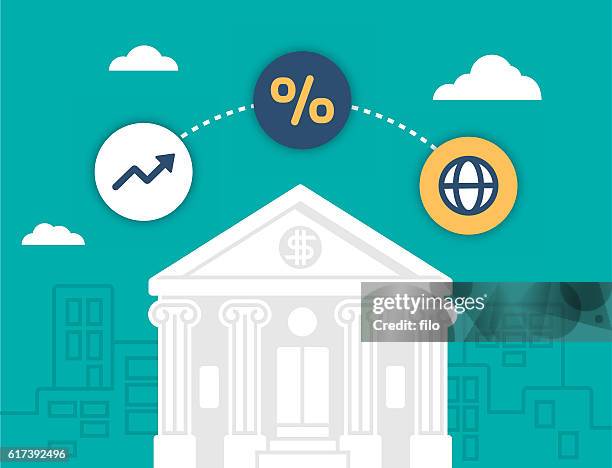 banking and financial institution - wall street lower manhattan stock illustrations