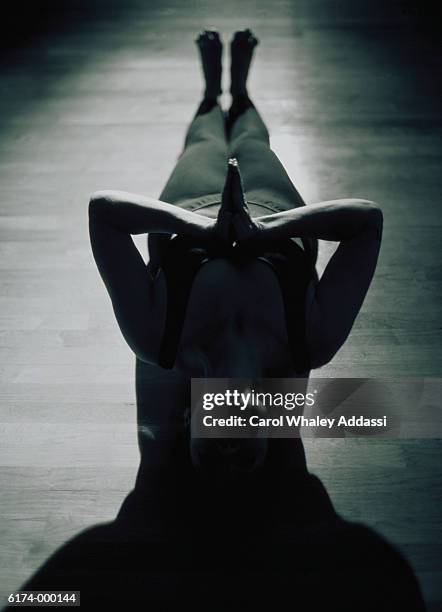 woman doing yoga - carol addassi stock pictures, royalty-free photos & images