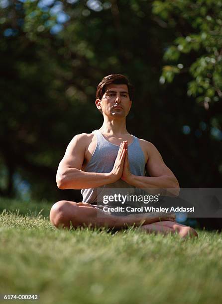 man meditating - carol addassi stock pictures, royalty-free photos & images