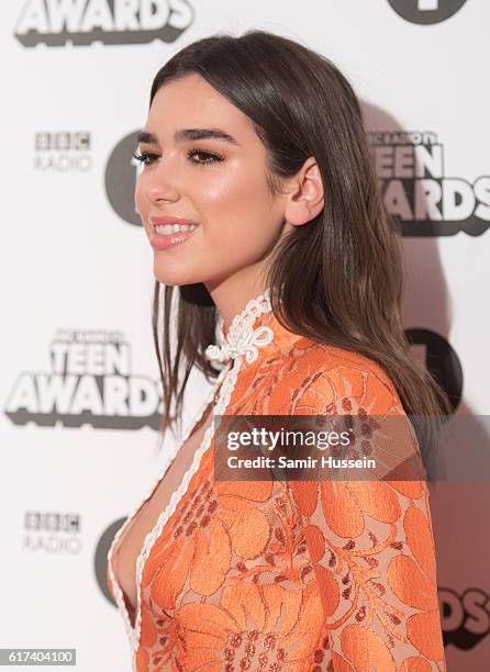 Dua Lipa attends BBC Radio 1's Teen Awards at SSE Arena Wembley on October 23, 2016 in London, England.