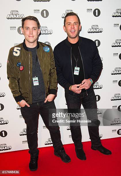 Scott Mills and Chris Star attend BBC Radio 1's Teen Awards at SSE Arena Wembley on October 23, 2016 in London, England.