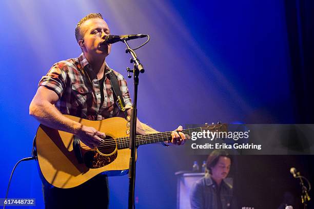 Jason Isbell and Derry deBorja perform at The Joy Theater on October 22, 2016 in New Orleans, Louisiana.