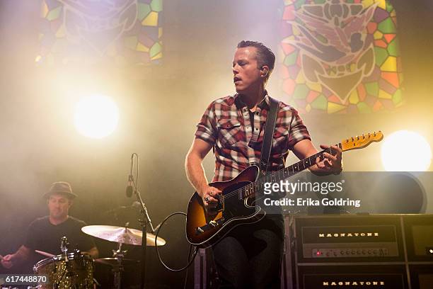 Jason Isbell and Chad Gamble perform at The Joy Theater on October 22, 2016 in New Orleans, Louisiana.