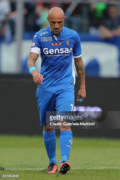 Massimo Maccarone of Empoli FC reacts during the Serie A match between Empoli FC and AC ChievoVerona at Stadio Carlo Castellani on October 23, 2016...