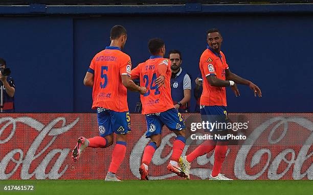 Kevin-Prince Boateng of UD Las Palmas celebrates his goal during the La Liga match between Villarreal vs UD Las Palmas, Vila-real, on october 23,...