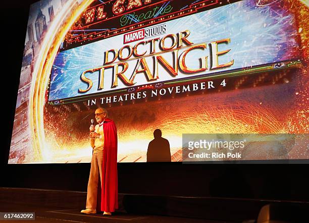 Marvel fan families and kids attend a special screening of Marvel Studios' "DOCTOR STRANGE" in 3D hosted by Stan Lee at the El Capitan Theatre on...