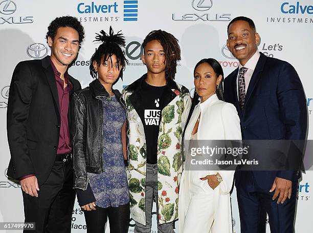 Trey Smith, Willow Smith, Jaden Smith, Jada Pinkett Smith and Will Smith attend the 26th annual EMA Awards at Warner Bros. Studios on October 22,...