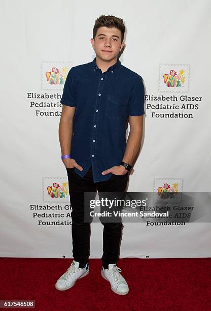 Actor Bradley Steven Perry attends Elizabeth Glaser Pediatric AIDS Foundation's 27th annual A Time For Heroes at Smashbox Studios on October 23, 2016...